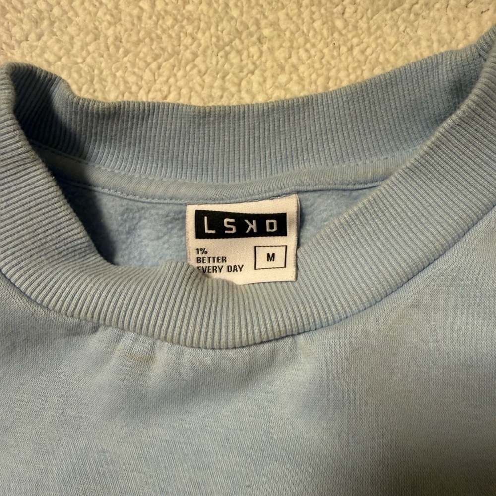 LSKD Sport Blue Oversized Crewneck Graphic Sweatshirt Preppy Sporty - Picture 10 of 11